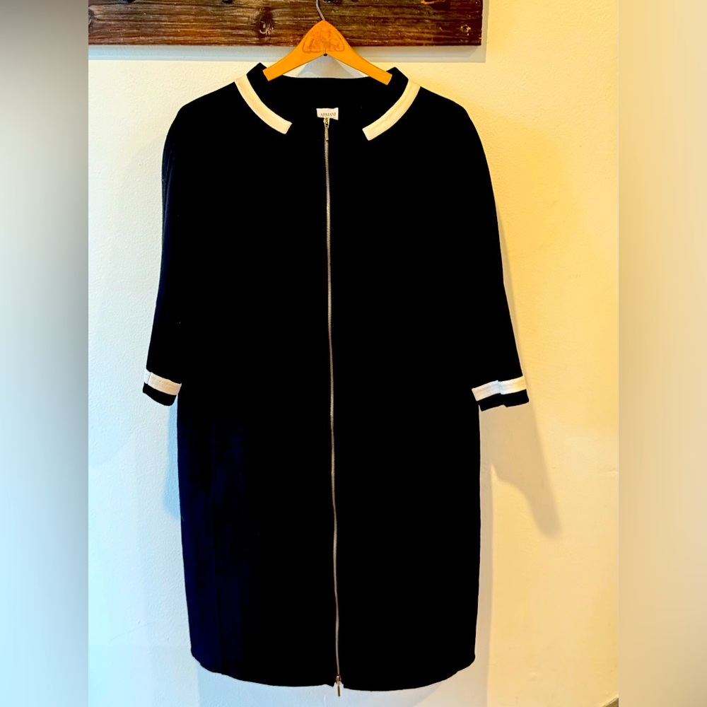 Armani Collezioni Black and White zipper shift dress Size 6